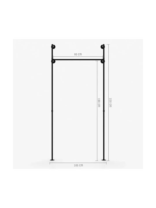 Wandhalterung Metall Schwarze 105x220cm