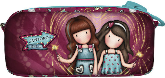 School Pencil Case Gorjuss Fireworks Bordeaux 21.5 X 10.5 X 7 Cm