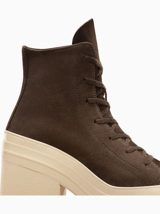 Chuck 70 De Luxe Δερμάτινα Γυναικεία Μποτάκια Coffee