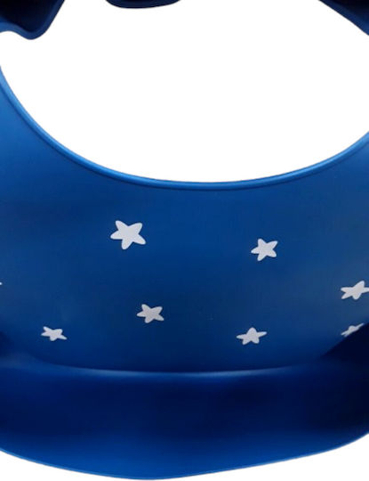 Beboulino Αδιάβροχη Σαλιάρα Σιλικόνης με Τσέπη Blue
