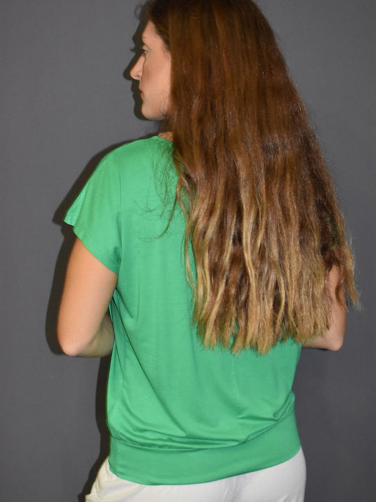 Women's Green Peplum Blouse Garantie 1710