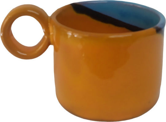 Чаша Керамично Orange with Turquoise 220мл
