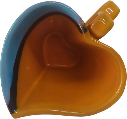 Heart Mug Ceramic Heart Color Orange with Turquoise 300ml