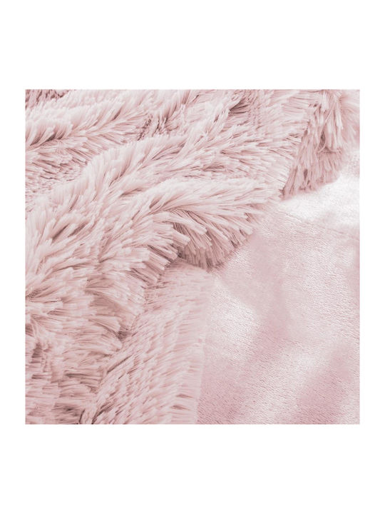 Decke Pelzige Einzel 160x200cm Pink