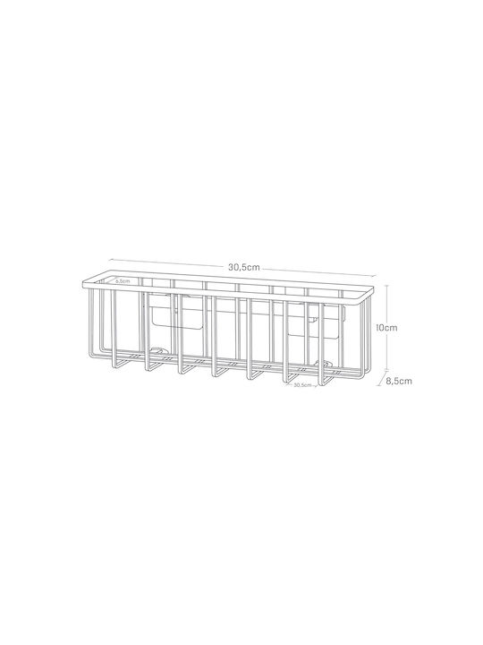 Yamazaki Metallischer Organizer für die Küchenspüle Schwarz 30.5x8.5x10cm