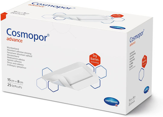 Cosmopor Advance Adhesive Wound Dressing Super Absorbent Core 15x8cm 25 pieces 9010141