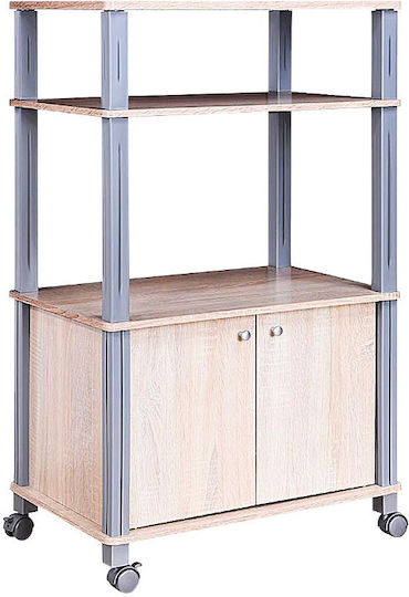 Costway Τρόλεϊ Κουζίνας Πλαστικό 4 Θέσεων Καφέ 60x40x98cm