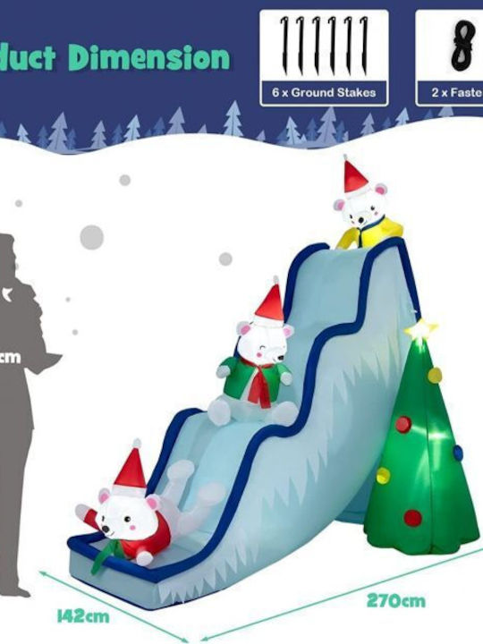 Costway Aufblasbare Rutschen-Weihnachtsdekoration mit LED-Lichtern Costway Cm24101de