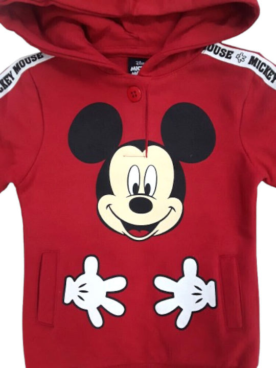 Disney Kids Sweatshirt with Hood and Pockets Red Mickey