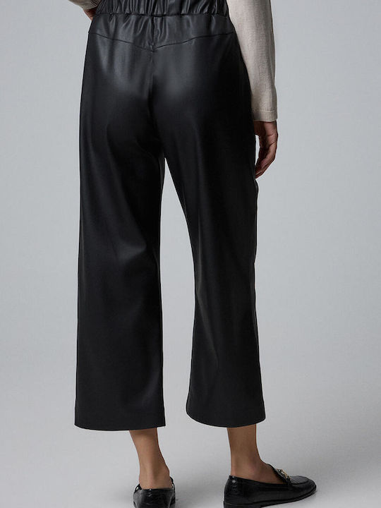 Bill Cost Women's Leather Trousers with Elastic Black