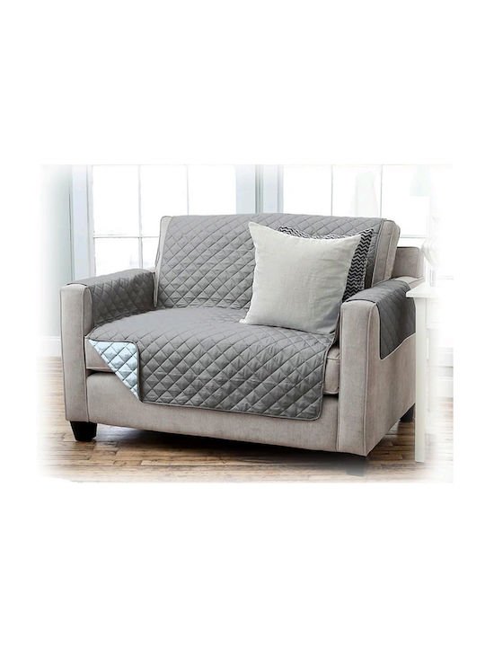 Jemidi24 Husă Elastică Canapea cu două locuri Anthracite / Light Gray 191x224cm 1buc