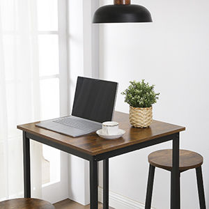 Pătrat Măsuță auxiliară Metalica Rustic Brown and Black L60xW60xH92cm.