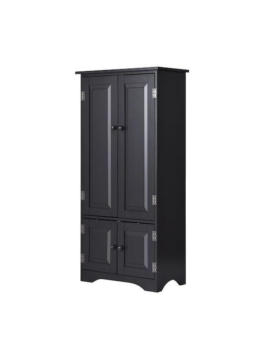 Sideboard made of Wood & Metal Black 59x32x123cm