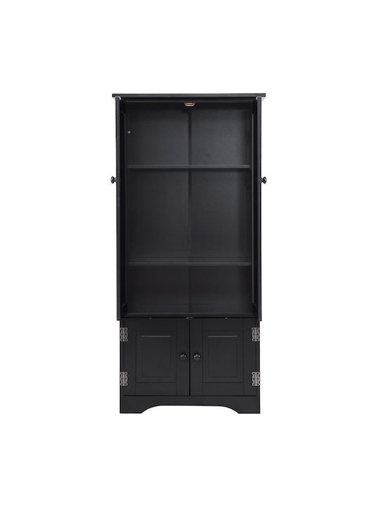 Sideboard made of Wood & Metal Black 59x32x123cm
