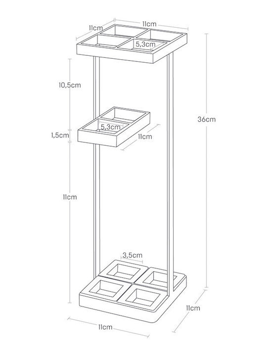 Yamazaki Ομπρελοθήκη Μεταλλική Tower Μαύρη 11x11x36cm Yamazaki Ομπρελοθήκη Μεταλλική Tower Μαύρη 11x11x36cm