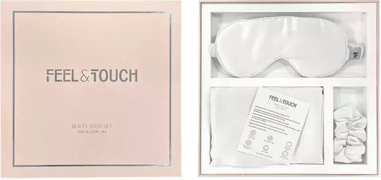 Feel & Touch Σετ Ταξιδίου Μαξιλαράκι, Μάσκα και Scrunchy Λευκά Ice