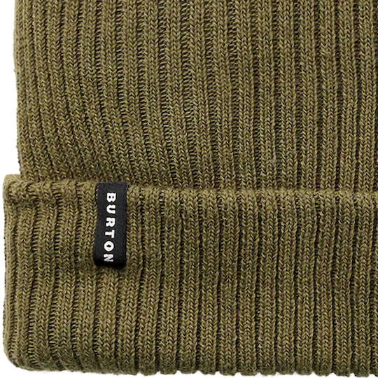 Recycled Beanie Unisex Σκούφος με Rib Πλέξη σε Πράσινο χρώμα