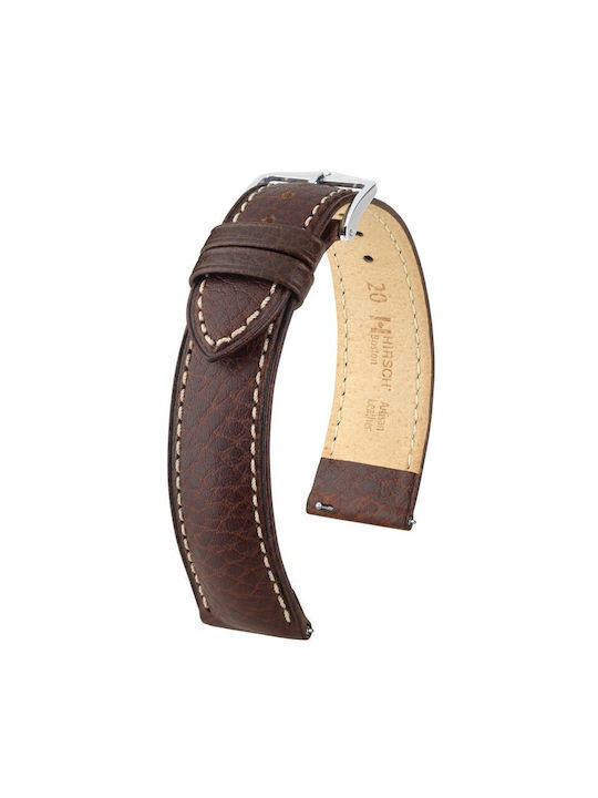 Hirsch Boston Кожена каишка Кафяв 22мм