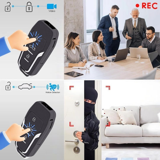 Cameră Spion Cheie Auto Iuni Rms25 8 Gb Full Hd Detectare Mișcare Foto Video