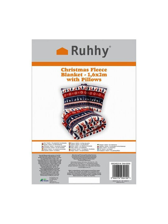Ruhhy Κουβέρτα Fleece Μονή 160x200εκ. Πολύχρωμη