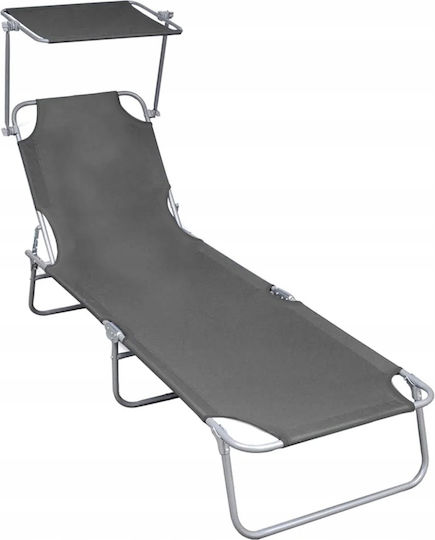 Jumi Foldable Aluminum Beach Sunbed Gray with Shader 43x38cm