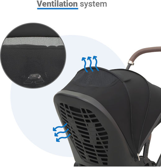 Dovadi Mio Adjustable Baby Stroller Suitable for Newborn Midnight Black