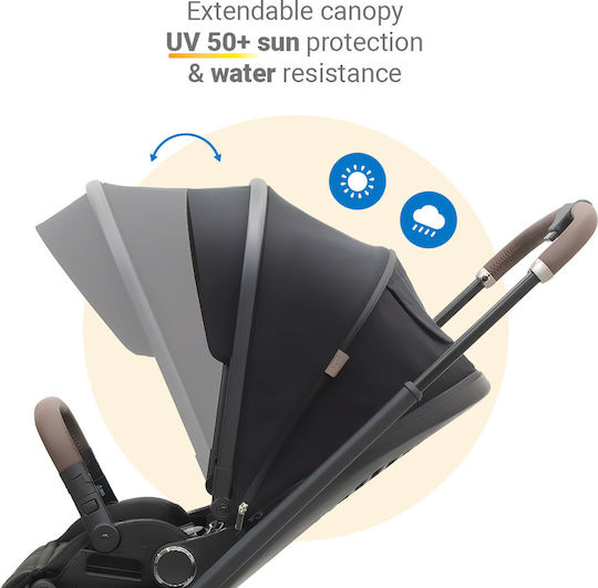 Dovadi Mio Adjustable Baby Stroller Suitable for Newborn Midnight Black