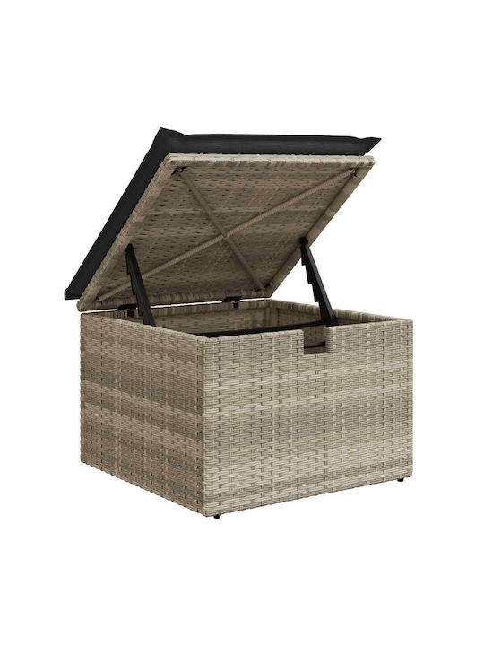 Corner Sofa Outdoor Rattan with Chest and Pillows 55x55x34cm