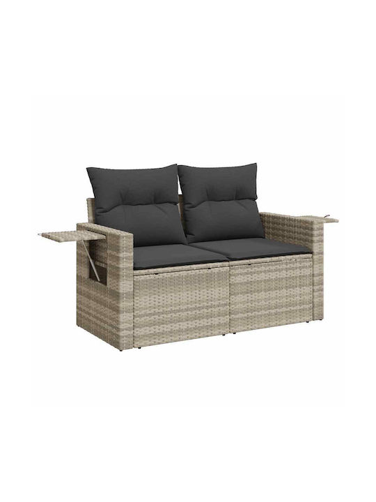 Corner Sofa Outdoor Rattan with Chest and Pillows 55x55x34cm
