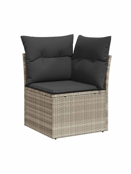 Corner Outdoor Sofa Rattan with Chest and Cushions 55x55x69cm