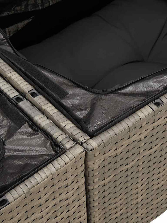 Corner Outdoor Sofa Rattan with Cushions 55x55x69cm
