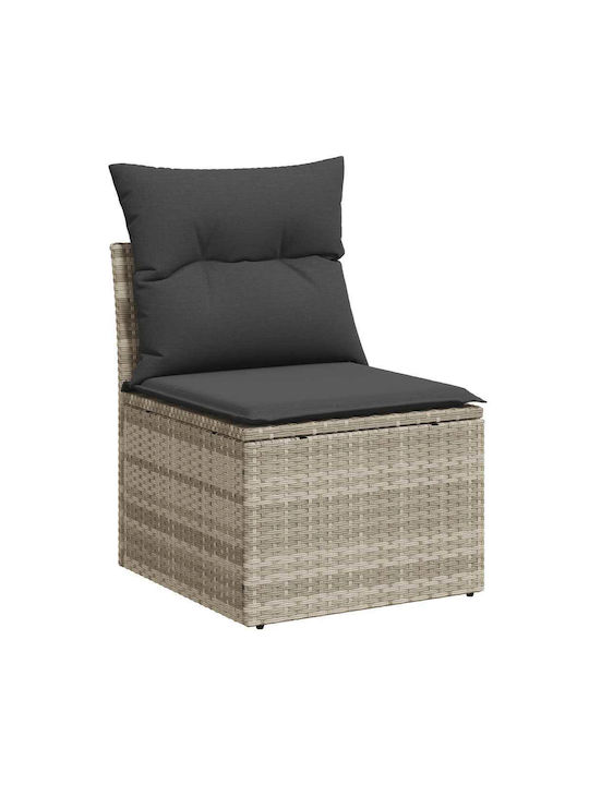 Corner Outdoor Sofa Rattan with Chest and Cushions 55x55x69cm