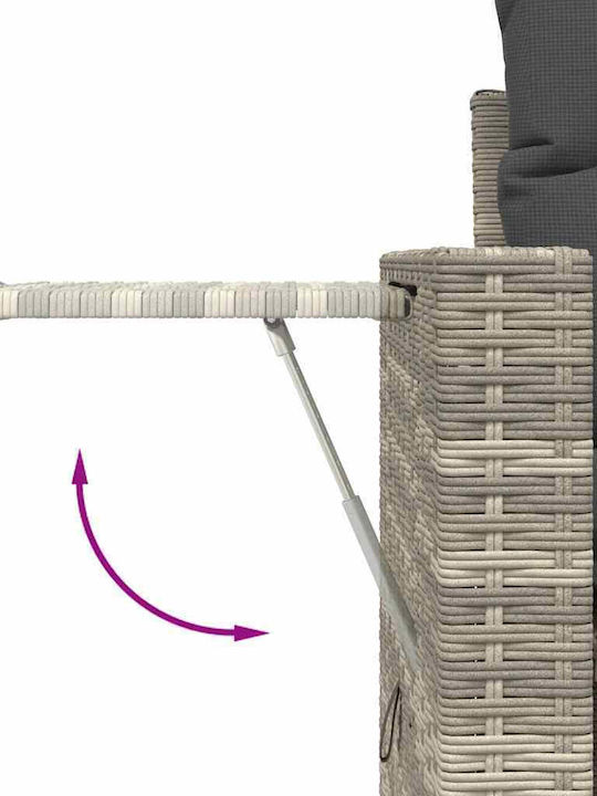 Corner Outdoor Sofa Rattan with Chest and Cushions 55x55x69cm
