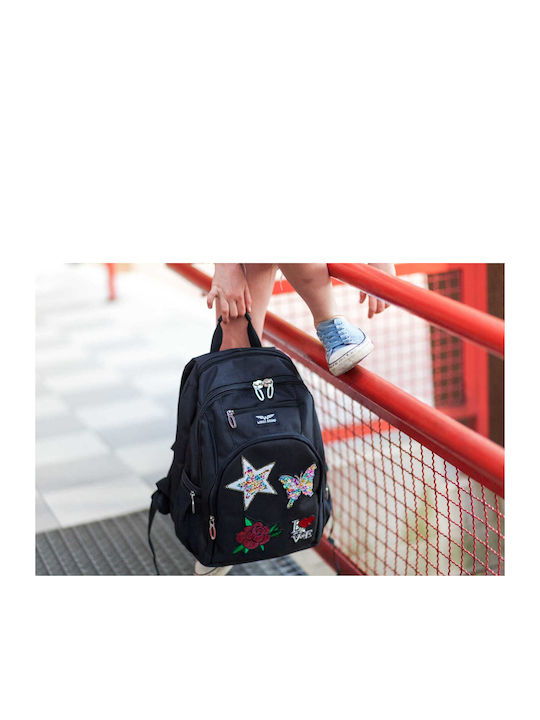Wings Schulranzen Rucksack Schwarz 16Liter