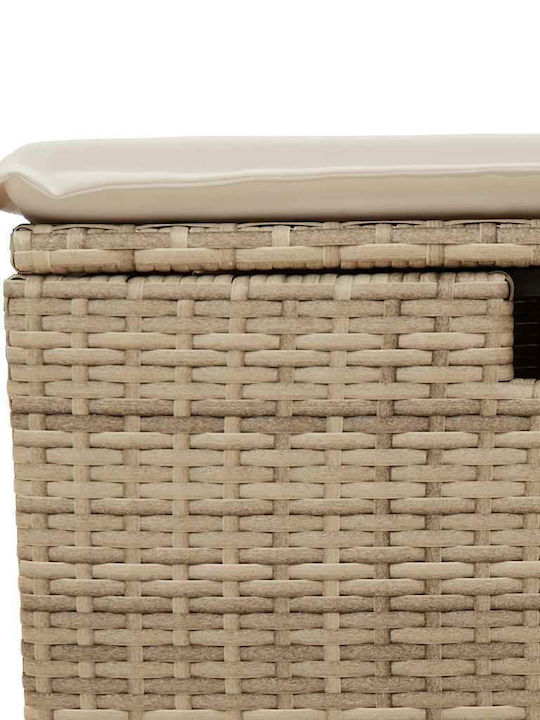 Corner Sofa Outdoor Rattan with Chest and Pillows 55x55x34cm