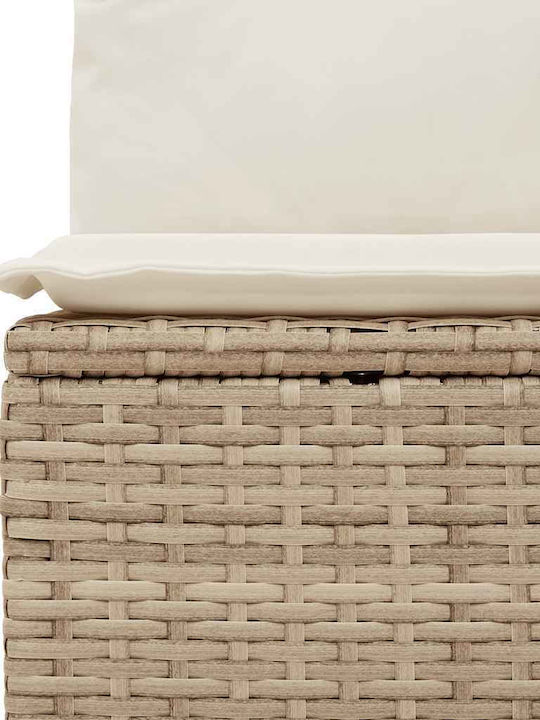 Corner Sofa Outdoor Rattan with Chest and Pillows 55x55x34cm