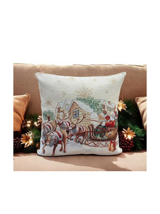 Linea Home Weihnachtsdekorativer Kissenbezug Quadratisch 45x45cm