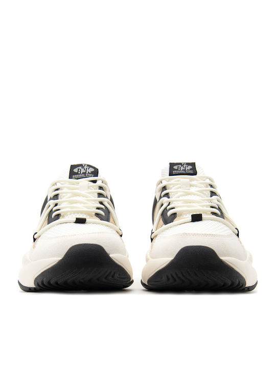 Chunky Sneakers Ecru- Black- Beige