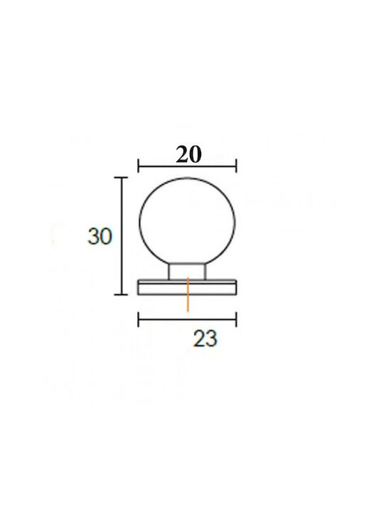 Import Hellas 8840 Knob Furniture made of Zamak in Silver Color D30mm 8840 1pcs