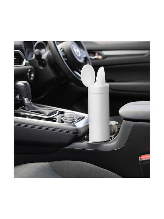 Yamazaki Metallic Tissue Holder White 6.8x6.8x25cm