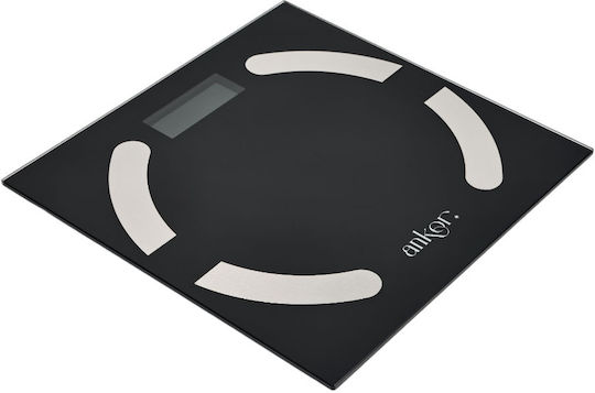 Ankor Smart Badezimmerwaage mit Körperfettmessung & Bluetooth in Schwarz Farbe 840526