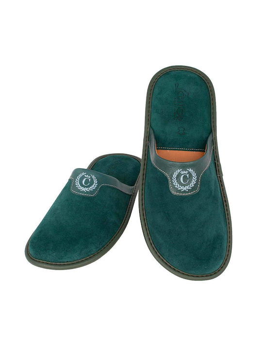 Castor Anatomic Men's Leather Slippers Petrol