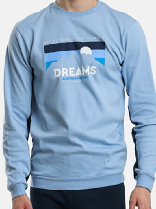 Dreams Men's Winter Cotton Pajamas Set Sky blue/navy