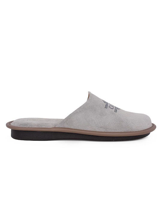 Castor Anatomic Men's Leather Slippers Gray