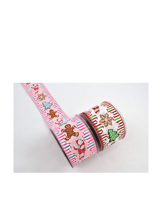 LiebeQueen Weihnachtliche Farbband Weiß 900x6.7cm 1Stück