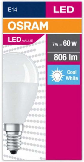 Osram Λάμπα LED 7W για Ντουί E14 Φυσικό Λευκό 806lm