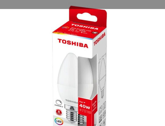 Toshiba LED Bulb 5W for Socket E14 and Shape C35 Natural White 470lm Dimmable