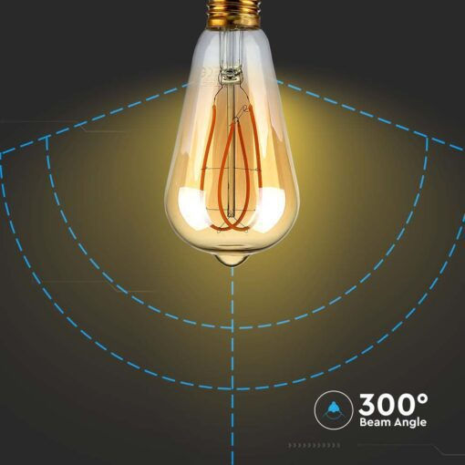 V-TAC LED-Lampe 5W 143mm für Fassung E27 und Form ST64 Warmes Weiß 300lm
