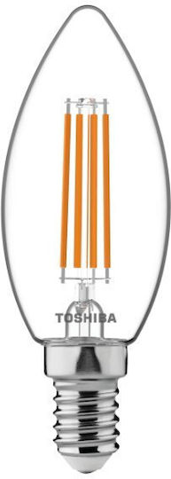 Toshiba LED Bulb 4.5W for Socket E14 and Shape C35 Warm White