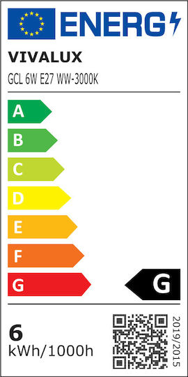 Vivalux Λάμπα LED 6W για Ντουί E27 και Σχήμα G45 Φυσικό Λευκό 470lm